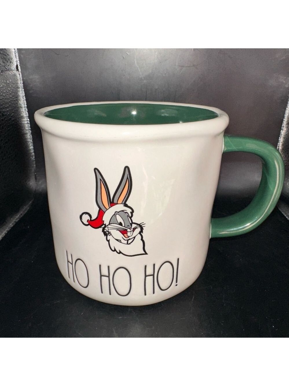 NWOT Rae Dunn Looney Tunes Bugs Bunny Christmas Mug Ho Ho Ho Large Ceramic